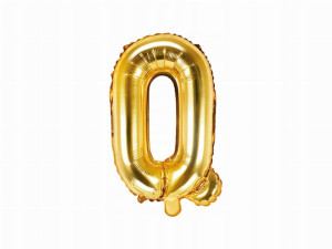 Balon foliowy Litera "Q", 35cm, złoty