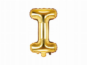 Balon foliowy Litera "I", 35cm, złoty