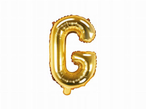 Balon foliowy Litera "G", 35cm, złoty