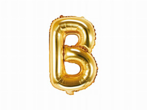 Balon foliowy Litera "B", 35cm, złoty