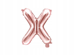 Balon foliowy Litera "X" różowe złoto 35