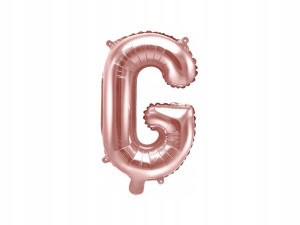 Balon foliowy Litera "G" różowe złoto 35