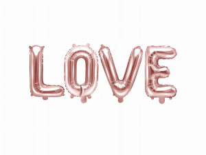 Balon foliowy Love, 140x35cm, różowe złoto - Hit !