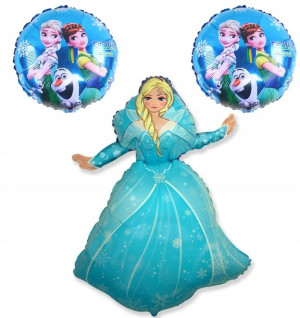 ZESTAW balonów ELSA KRAINA LODU URODZINY 90cm XL