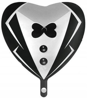 BALON foliowy GARNITUR MUSZKA SERCE wesele 50 cm