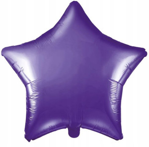 BALON foliowy FIOLETOWA GWIAZDKA na URODZINY 50 cm