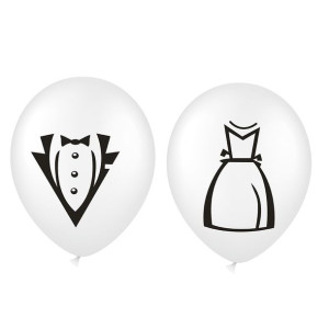 BALON lateksowy GARNITUR SUKNIA na WESELE 14 szt