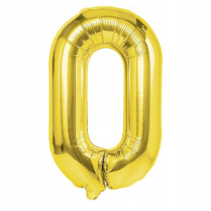 BALON foliowy ZŁOTY urodziny cyfra nr 0 100cm XXL