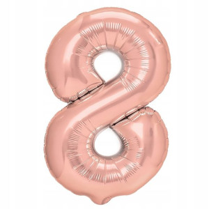 BALON foliowy RÓŻOWE ZŁOTO cyfra nr 8 100cm XXL