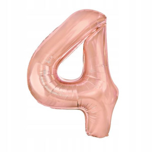 BALON foliowy RÓŻOWE ZŁOTO cyfra nr 4 100cm XXL
