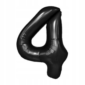 BALON foliowy CZARNY urodziny cyfra nr 4 100cm XXL