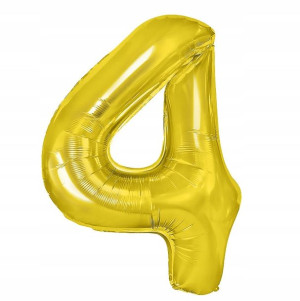 BALON foliowy ZŁOTY urodziny cyfra nr 4 100cm XXL