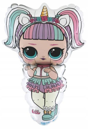 BALON foliowy LOL UNICORN URODZINY XL 90cm