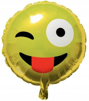 BALON foliowy EMOTKA POKAZUJE JĘZYK na URODZINY XL