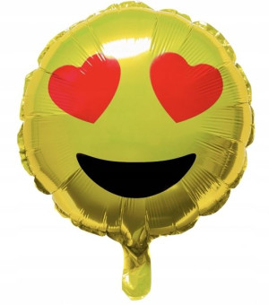 BALON foliowy EMOTKA ZAKOCHANY na URODZINY XL