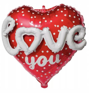 BALON foliowy LOVE YOU na WALENTYNKI XL '3D'