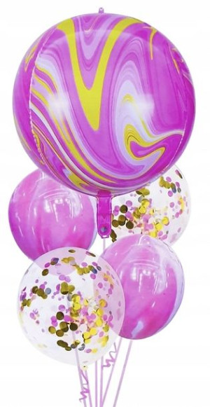 ZESTAW balonów foliowych RÓŻOWA KULA 55cm XL