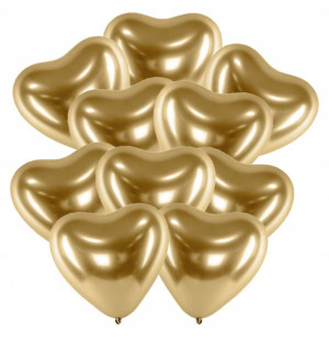 BALONY serce serca GLOSSY ZŁOTE złoty 30cm 10 SZT