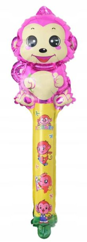 BALON foliowy RÓŻOWA MAŁPKA na URODZINY 78cm XL
