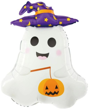 BALON foliowy DUSZEK Duch na HALLOWEEN 65cm