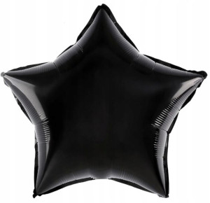 BALON foliowy GWIAZDKA CZARNA czarny 18" 45cm