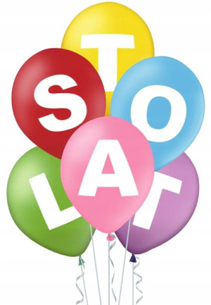 BALONY z napisem STO LAT na URODZINY 6szt