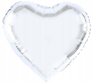 BALON foliowy SERCE srebrne SREBRNY 18" 45cm