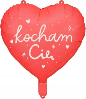 BALON foliowy SERCE czerwony KOCHAM CIĘ 45cm