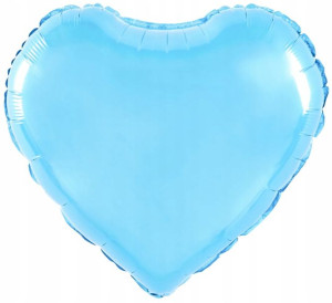 BALON foliowy SERCE niebieska BŁĘKITNA 18'' 45cm
