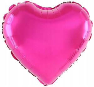 BALON foliowy SERCE różowe FUKSJA 18'' 45cm
