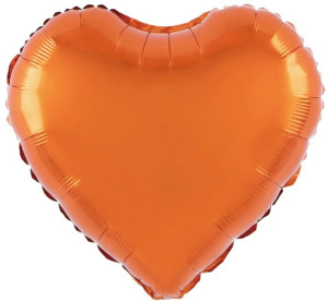 BALON foliowy SERCE POMARAŃCZOWE 18'' 45cm