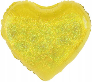BALON foliowy SERCE holo ZŁOTE złoty 18'' 45cm !