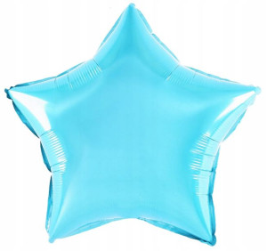 BALON foliowy GWIAZDKA niebieska BŁĘKITNA 18' 45cm