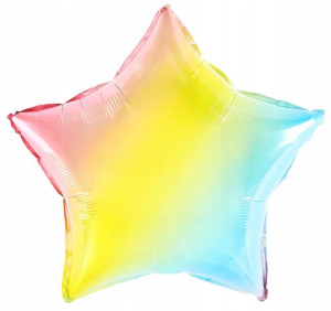 BALON foliowy GWIAZDKA KOLOROWA 18" 45cm