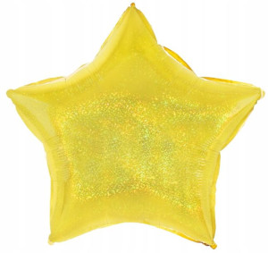 BALON foliowy GWIAZDKA holo ZŁOTA 18" 45cm