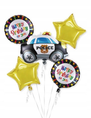 ZESTAW BALONÓW na URODZINY balony POLICJA 5szt