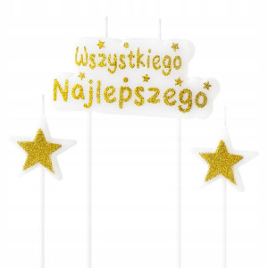 Świeczki Urodzinowe Złota Wszystkiego Najlepszego