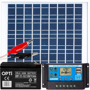 Panel Solarny Bateria Słoneczna 20w 12v Regulator + Akumulator