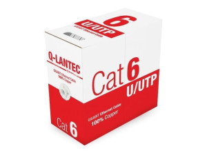 Kabel U/UTP kat.6 24AWG PVC 100% Miedziane 305m - 10 lat gwarancji