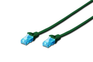 Patch cord U/UTP kat.5e PVC 3m Zielony