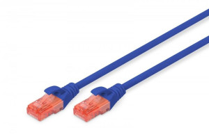 Patch cord U/UTP kat.6 PVC 3m Niebieski
