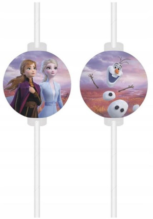 SŁOMKI URODZINOWE eko KRAINA LODU Frozen 4 szt