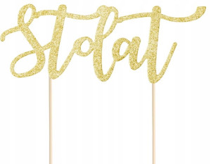 TOPPER brokatowy na tort URODZINY '18 STO LAT'