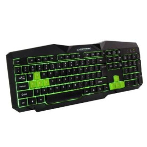 Klawiatura przewodowa Esperanza EGK201G "Titions" USB czarno-zielona