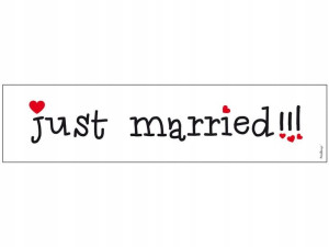 TABLICA NA REJESTRACJE Weselne Just Married