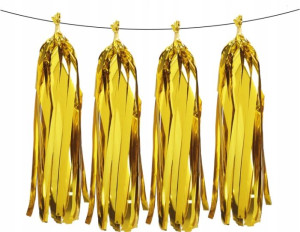 GIRLANDA FRĘDZLE złota ZŁOTE 12 frędzli 34cm