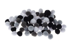 Pompony 10mm (100) POM14 odcienie szarego Brewis