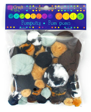 Pompony akrylowe ANIMAL PRINTS (56 szt.) KSPO-011 Dalprint