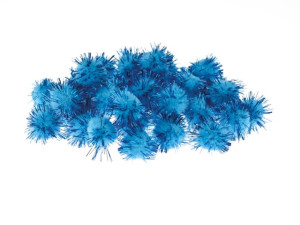 Pompony metalizowane niebieskie 2cm (40szt) POM26 Brewis