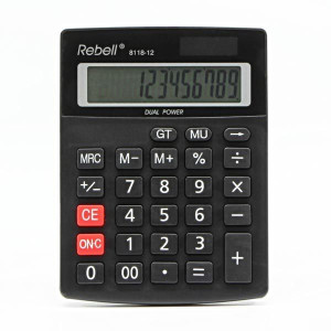 Rebell Kalkulator RE-8118-12 BX, czarna, biurkowy, 12 miejsc